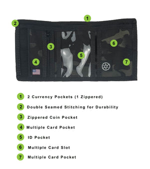 Nylon Trifold Wallet - MultiCam Black