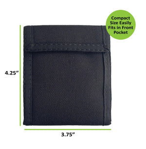 Compact Nylon Bifold Wallet  - Black