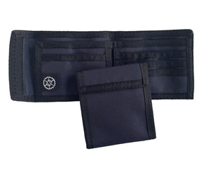 Compact Nylon Bifold Wallet  - Navy