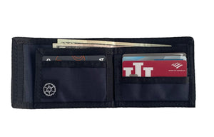 Compact Nylon Bifold Wallet  - Navy