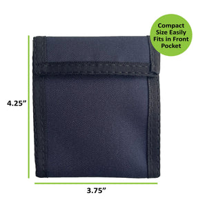 Compact Nylon Bifold Wallet  - Navy