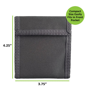 Compact Nylon Bifold Wallet  - Smoke Grey