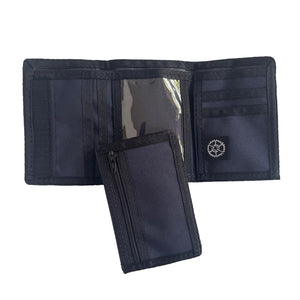 Compact Nylon Trifold Wallet  - Navy