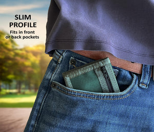 Compact Trifold Wallet  - Green