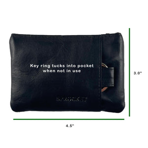 Card Wallet w/ Key Ring - Black