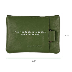 Card Wallet w/ Key Ring - Green