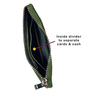 Card Wallet w/ Key Ring - Green