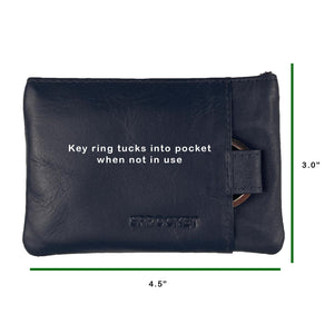 Card Wallet w/ Key Ring - Navy