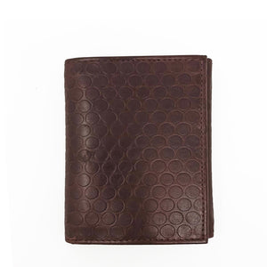 RFID Embossed Dot Pattern Trifold Wallet - Brown