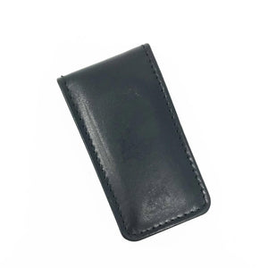 Magnetic Leather Money Clip - Black