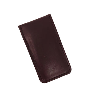 Magnetic Leather Money Clip - Brown