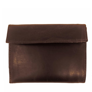 Leather/Nylon Combo Bi-Fold Wallet - Brown