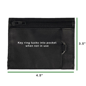 Mini Wallet with Key Ring - Black