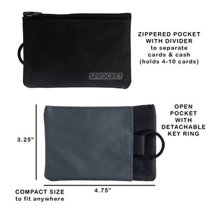 Mini Pouch Wallet - Black/Grey