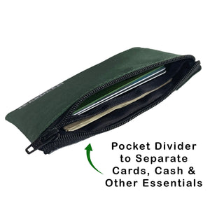 Mini Pouch Wallet - Green/Light Grey