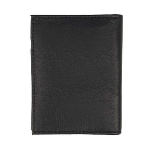 Black Leather Bifold Money Clip Wallet