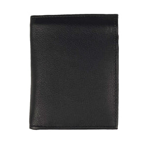 Black Leather Bifold Money Clip Wallet