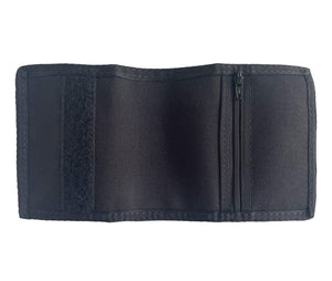 Compact Nylon Trifold Wallet  - Black