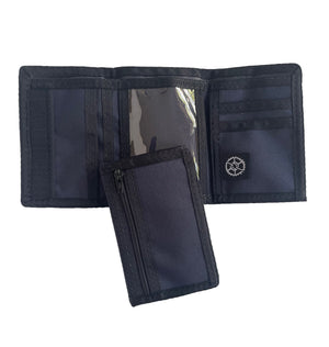 Compact Nylon Trifold Wallet  - Navy