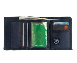 Compact Nylon Trifold Wallet  - Navy