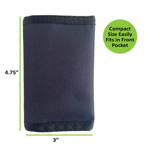 Compact Nylon Trifold Wallet  - Navy