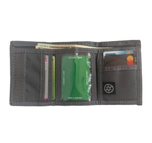 Compact Nylon Trifold Wallet  - Smoke Grey