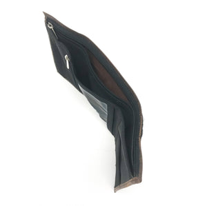 Leather/Nylon Combo Bi-Fold Wallet - Brown