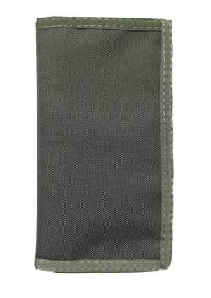 Executive nylon checkbook wallet in the color granite.  Shown closed