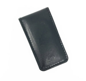 Magnetic Leather Money Clip - Black