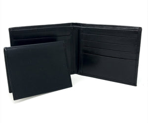 RFID Leather Bifold Wallet - Black