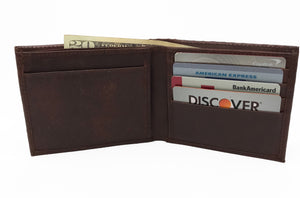 RFID Leather Bifold Wallet - Brown